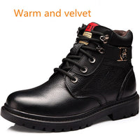 Men Winter Shoes Warm Comfortable Leather Waterproof Snow Boots Large Size