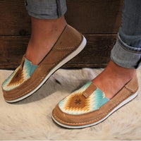Women Flats Shoes Canvas Light Hard-Wearing Rubber Canvas Embroidered Shoes