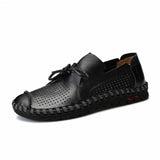 Hollow Handmade Mens Shoes Casual Fashion Light Moccasin Man Comfort Low Loafers