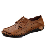 Hollow Handmade Mens Shoes Casual Fashion Light Moccasin Man Comfort Low Loafers