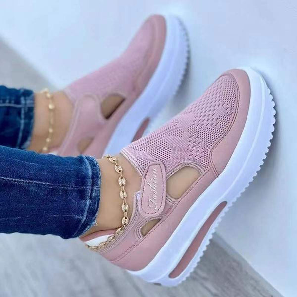 Women Vulcanized Breathable Wedges Walking Sneakers
