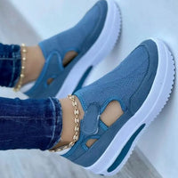 Women Vulcanized Breathable Wedges Walking Sneakers